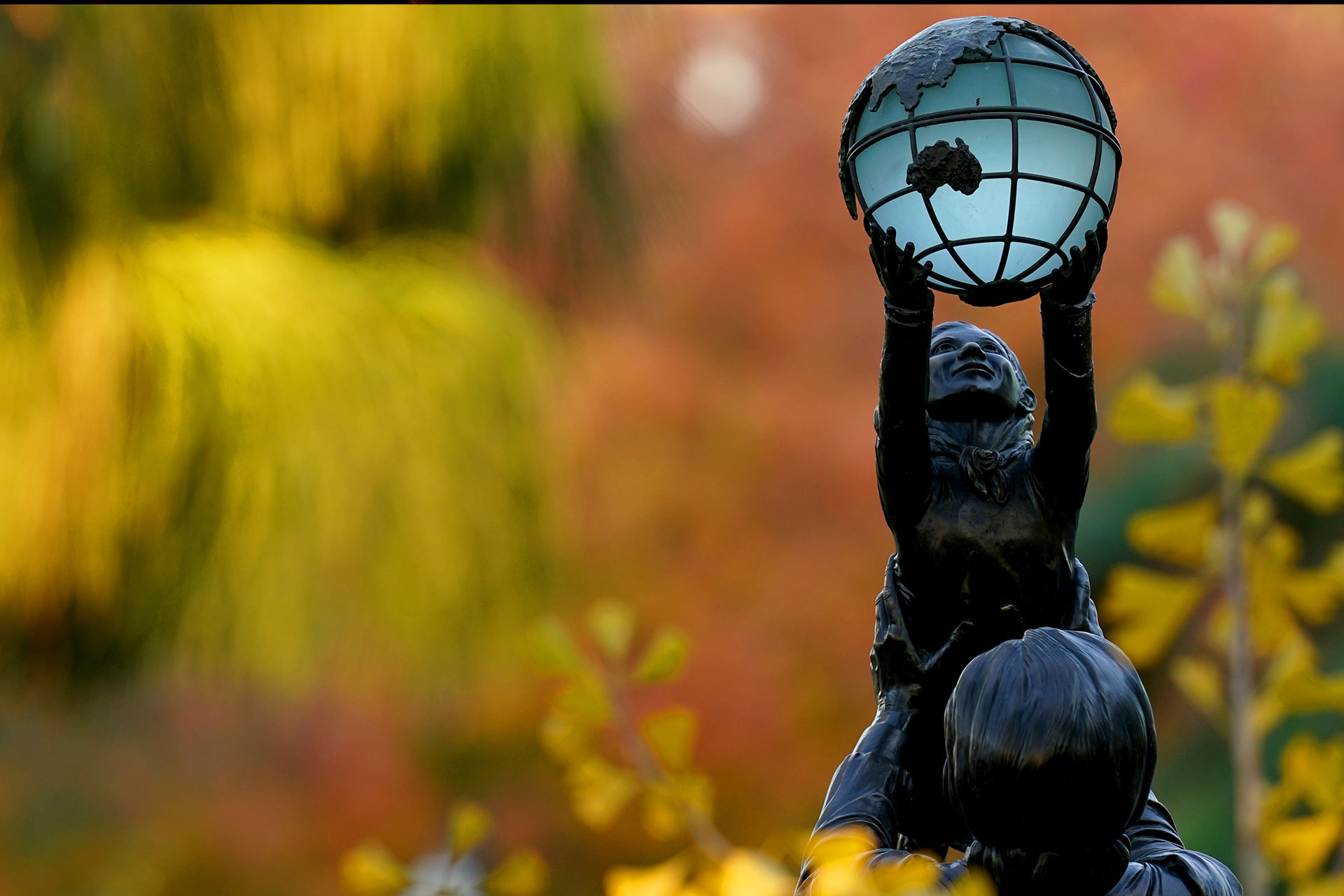 Jane Addams statue in the Peace Garden